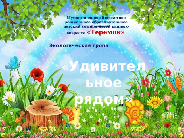 Муниципальное бюджетное дошкольное образовательное учреждение  детский сад для детей раннего возраста «Теремок» Экологическая тропа « Удивительное  рядом» 