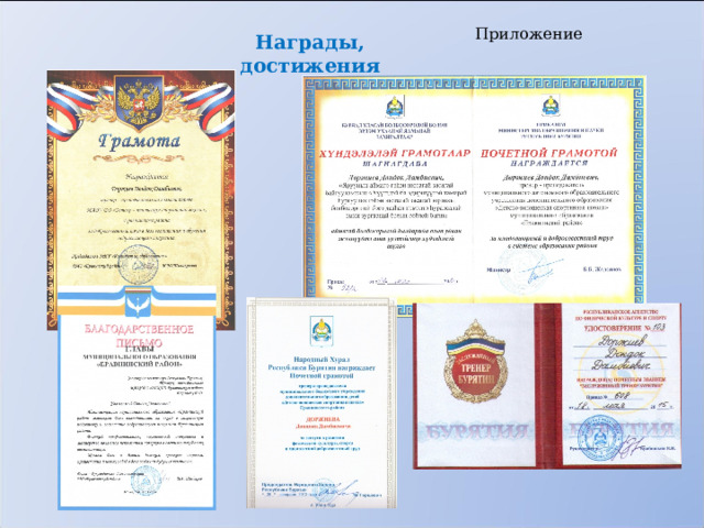 Приложение Награды, достижения 
