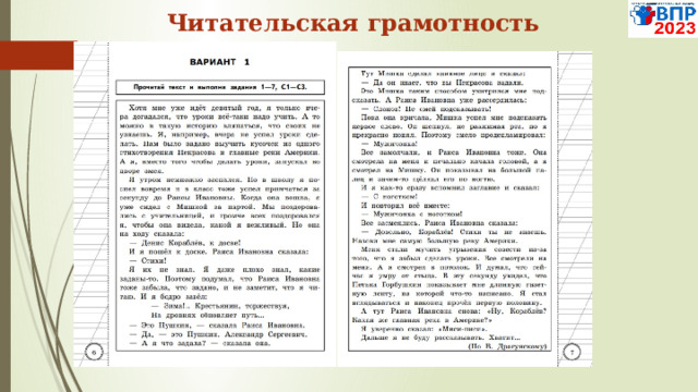  Читательская грамотность  
