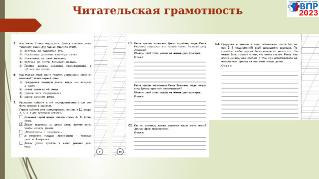 Читательская грамотность  
