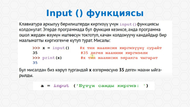 Input () функциясы 