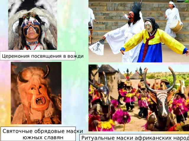 Церемония посвящения в вожди Святочные обрядовые маски  южных славян  Ритуальные маски африканских народов   