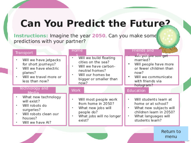 Find Out Something Amazing About... Instructions: Choose a topic and do some research. Tell your class five amazing facts that you found out! Mushrooms and fungi Ants Dolphins Coral reefs Volcanoes Dinosaurs Our solar system Frogs Bats Black holes Return to menu 