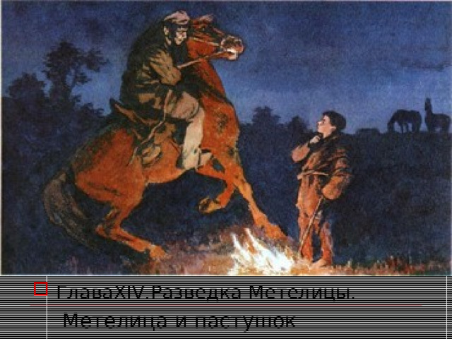 Глава XIV. Разведка Метелицы.  Метелица и пастушок 