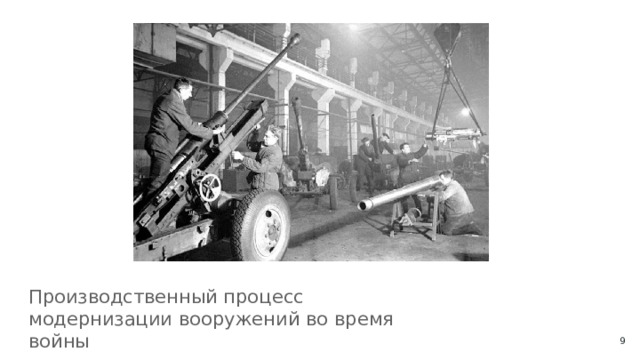 Производственный процесс модернизации вооружений во время войны  