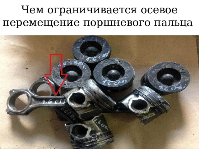 Чем ограничивается осевое перемещение поршневого пальца 