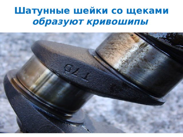 Шатунные шейки со щеками образуют кривошипы  