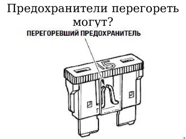 Предохранители перегореть могут? 