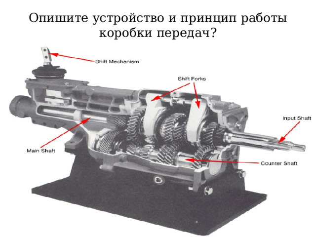 Опишите устройство и принцип работы коробки передач? 
