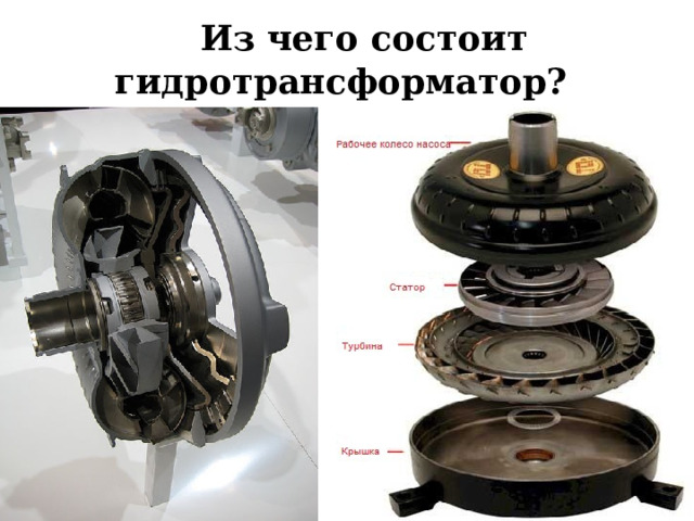  Из чего состоит гидротрансформатор? 