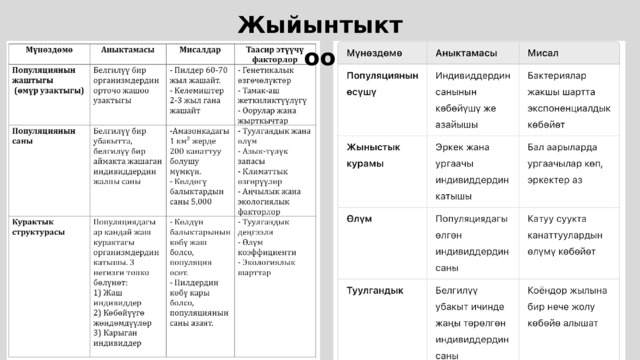 Жыйынтыктоо 