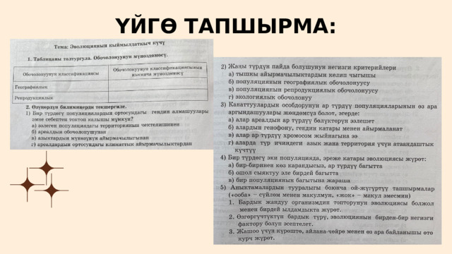 ҮЙГӨ ТАПШЫРМА: 
