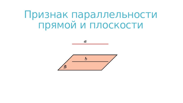 Признак параллельности прямой и плоскости 