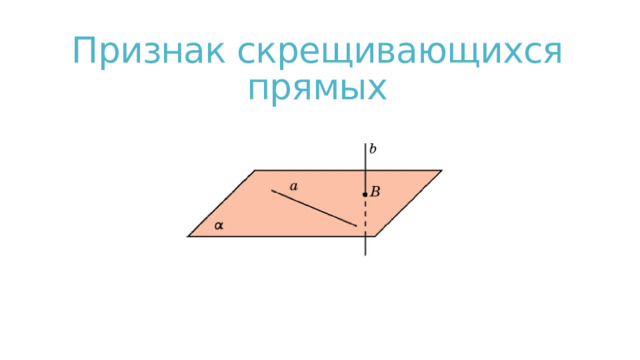 Признак скрещивающихся прямых 