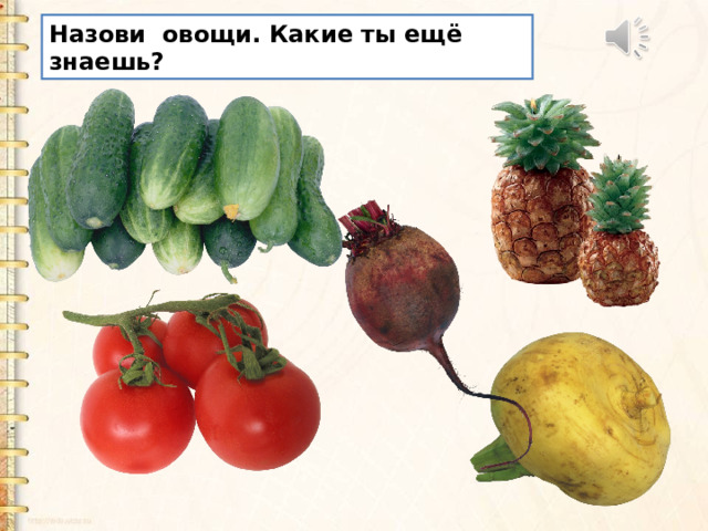 Назови овощи. Какие ты ещё знаешь? 