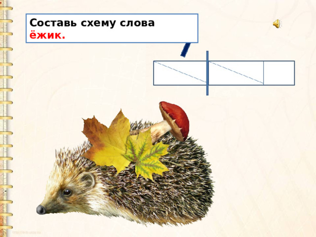 Составь схему слова ёжик. 
