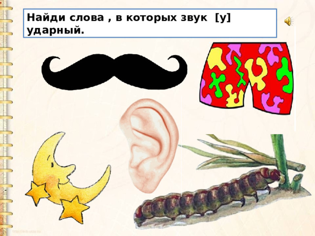 Найди слова , в которых звук [у] ударный. 