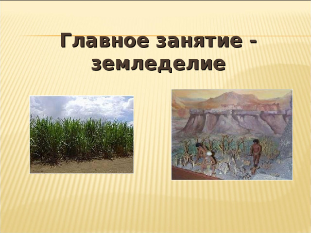 Главное занятие - земледелие 