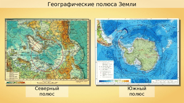 Географические полюса Земли Северный полюс Южный полюс 