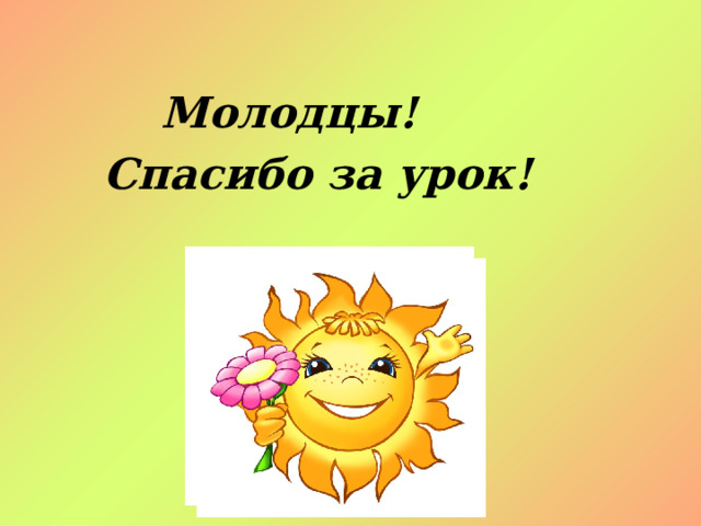 Молодцы! Спасибо за урок! 