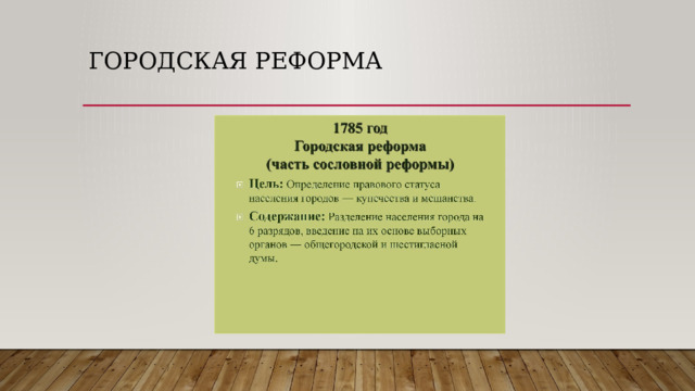 Городская реформа 