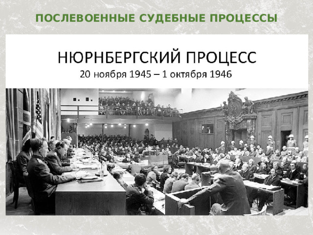 Послевоенные судебные процессы 20 ноября 1945 г. - 1 октября 1946 г 