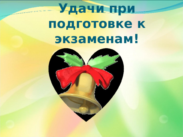        СПАСИБО ЗА УРОК.  Удачи при подготовке к экзаменам! 