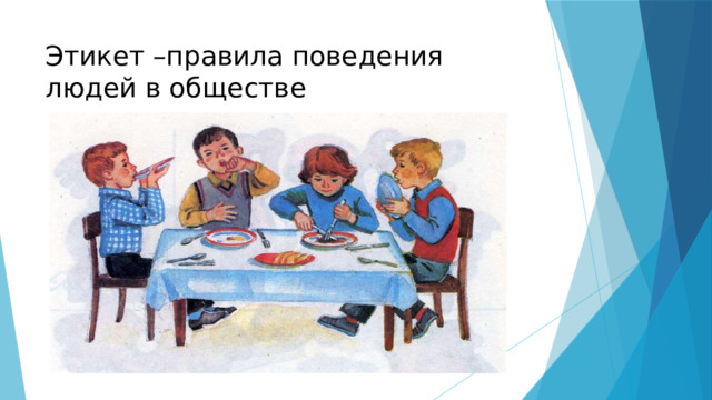 Этикет –правила поведения людей в обществе 