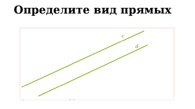 Определите вид прямых 
