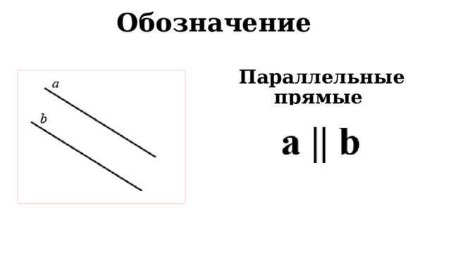 Обозначение Параллельные прямые 