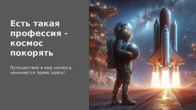  Есть такая профессия - космос покорять  Путешествие в мир космоса начинается прямо здесь! 