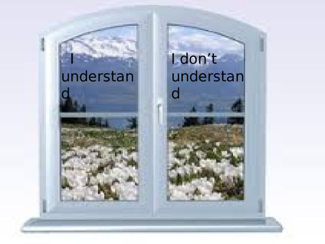  I understand I don’t understand 