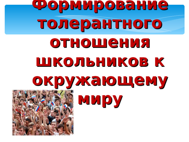 Формирование толерантного отношения школьников к окружающему миру   