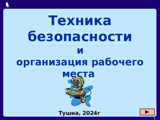 Техника безопасности  и  организация рабочего места  Тушна, 2024г  