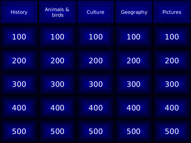 History Animals & Culture Geography Pictures birds 100 100 100 100 100 200 200 200 200 200 300 300 300 300 300 400 400 400 400 400 500 500 500 500 500 