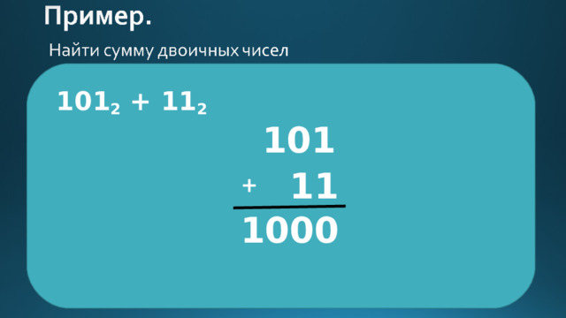 101 2 + 11 2   101 +  11 1000 