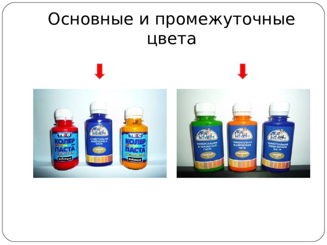        Основные и промежуточные цвета 