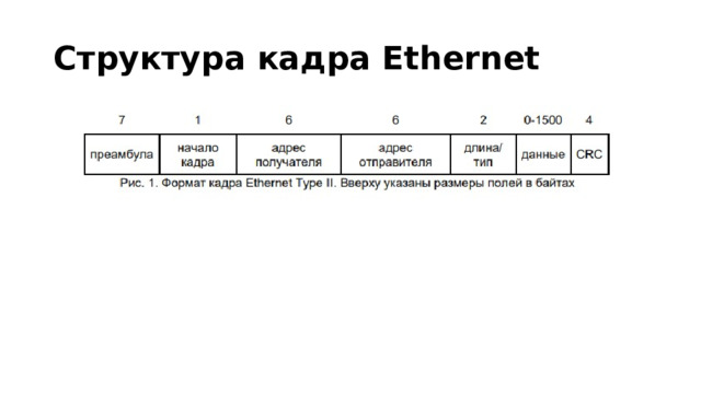 Структура кадра Ethernet 