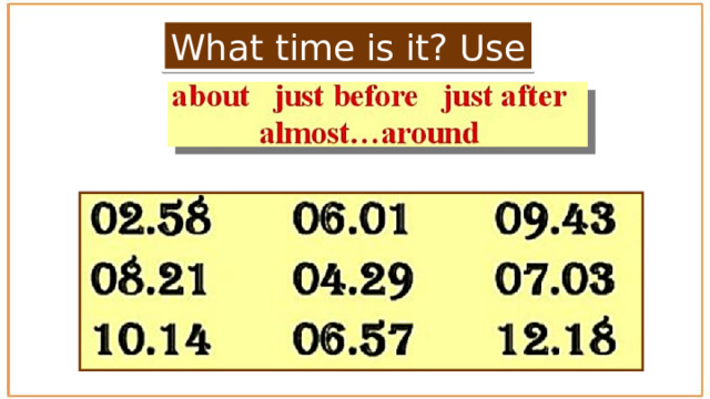 What time is it? Use 