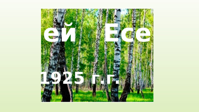 ей Есе 1925 г.г. 