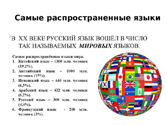 Самые распространенные языки 