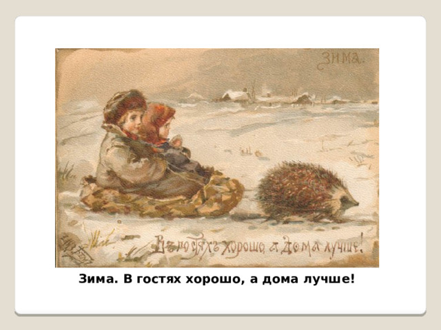 Зима. В гостях хорошо, а дома лучше! 