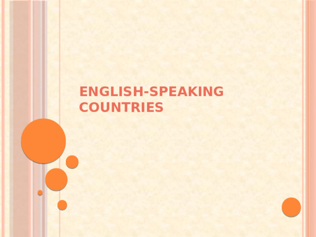 English-speaking countries 