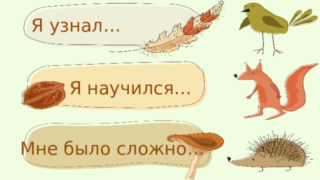 Я узнал… Я научился… Мне было сложно… 