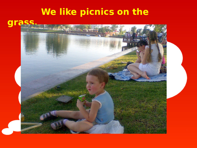  We like picnics on the grass.  
