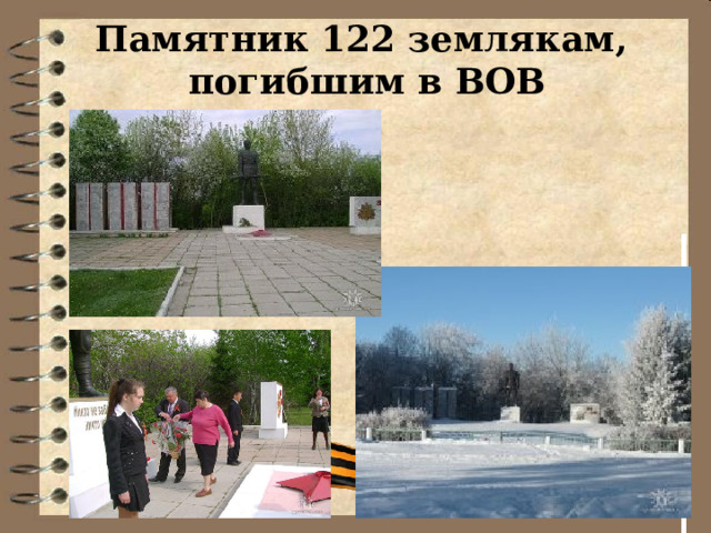 Памятник 122 землякам,  погибшим в ВОВ 
