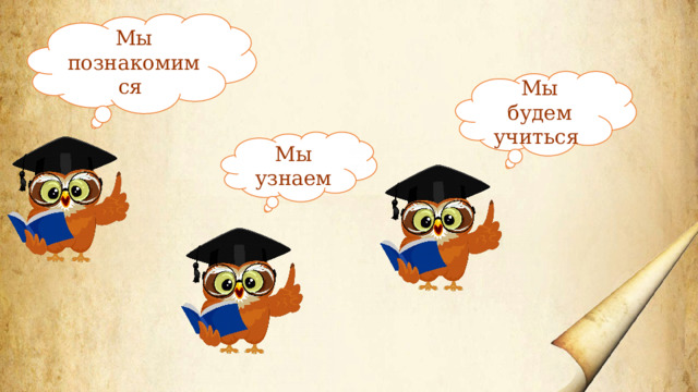Мы познакомимся Мы будем учиться Мы узнаем 
