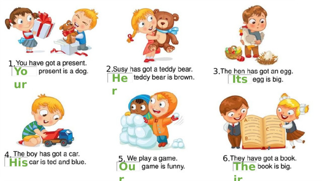 1. 2. Your 3. Her Its 4. 6. 5. His Our Their 