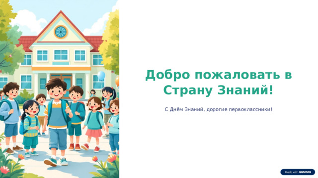  Добро пожаловать в Страну Знаний! С Днём Знаний, дорогие первоклассники! 