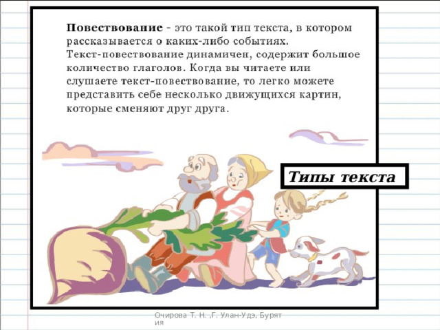 Типы текста 
